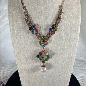Vintage Elegant Multicolor Rhinestones Necklace